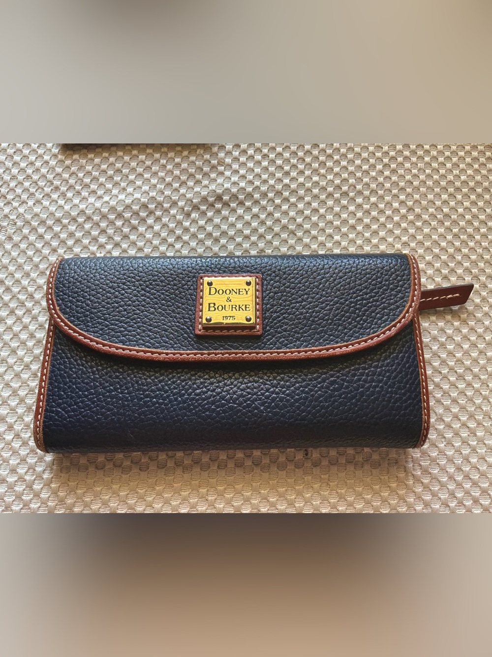 Dooney & Bourke Navy Pebbled GrainContinental Clutch Wallet